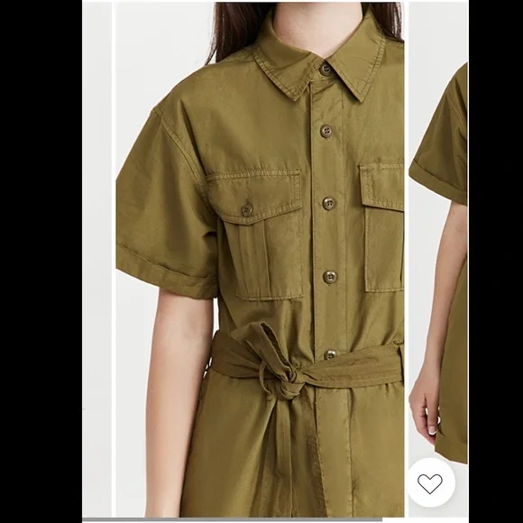 LAST CHANCE! 🔥 NWT Alex Mill Safari Short Jumpsuit in Golden Olive sz M - Picture 4 of 9